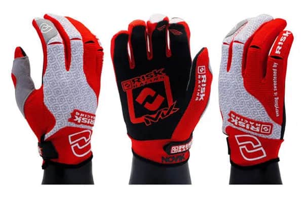 Risk Racing Carbide Gloves Motocross MX Handschuhe inkl. 1 Paar Palm Protectoren