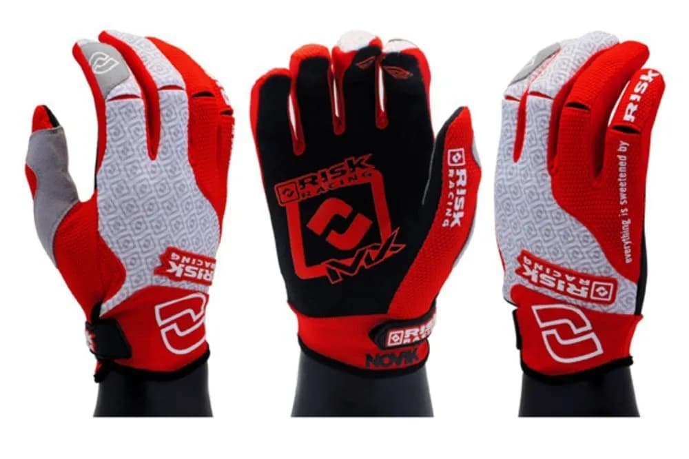 Risk Racing Carbide Gloves Motocross MX Handschuhe inkl. 1 Paar Palm Protectoren 3