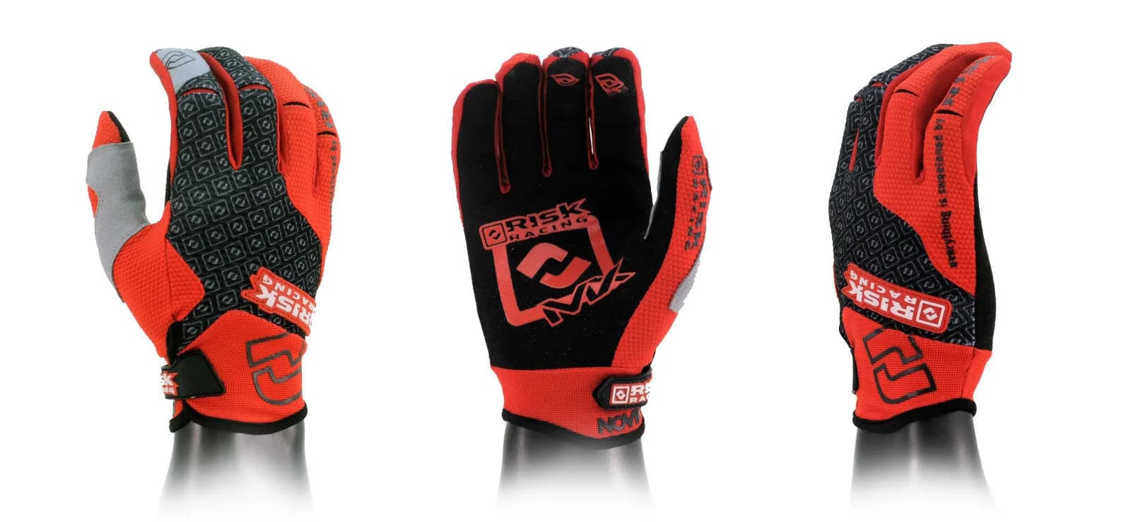 Risk Racing Carbide Gloves Motocross MX Handschuhe inkl. 1 Paar Palm Protectoren 5